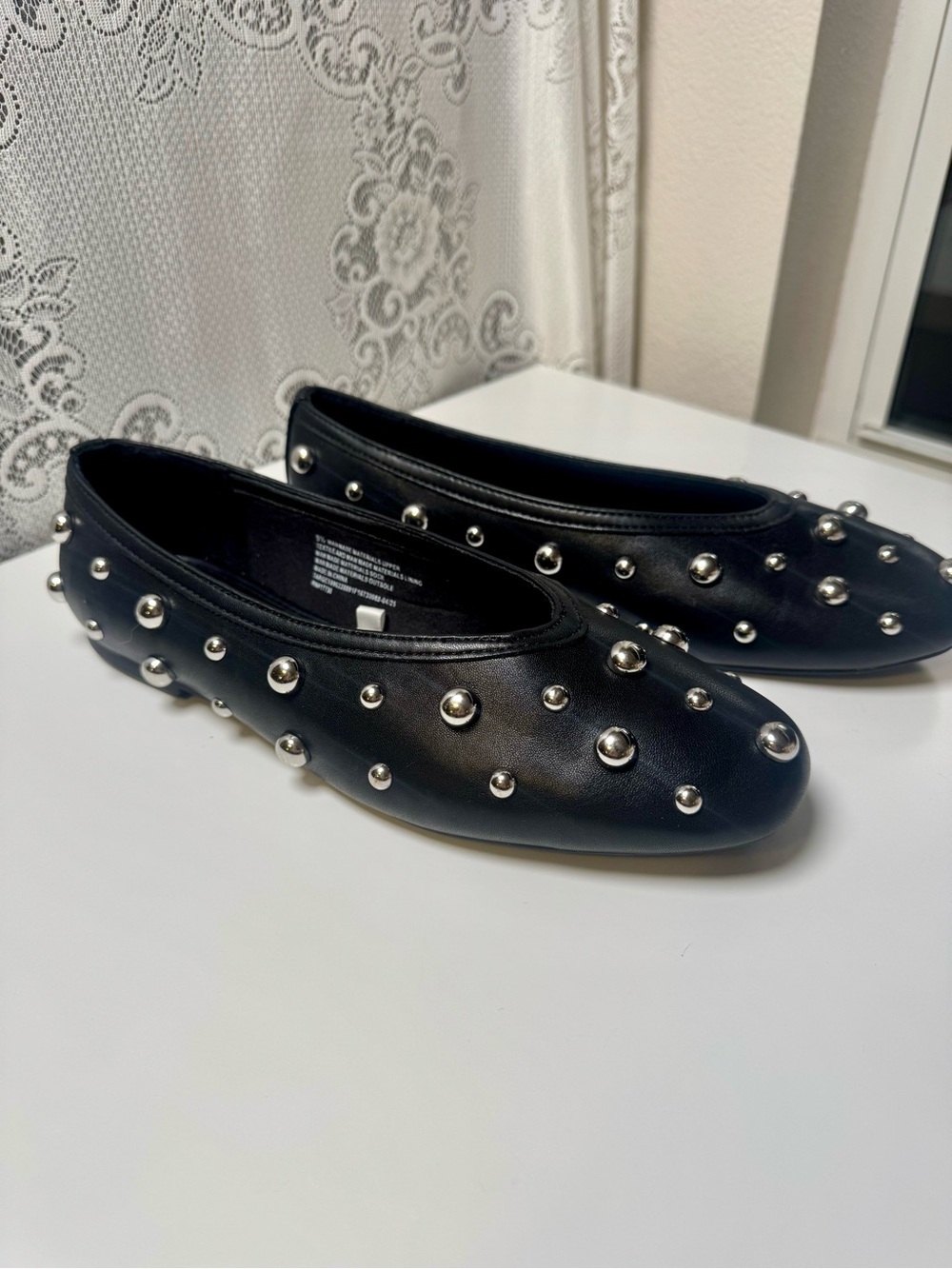A New Day Studded Black Ballet Flats- Size 9.5
